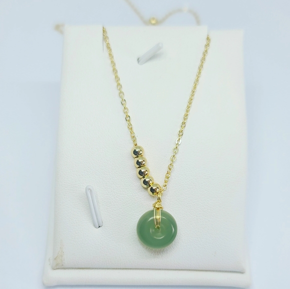 Natural Jade Stainless steel necklace 😍 - Picture 1 of 4